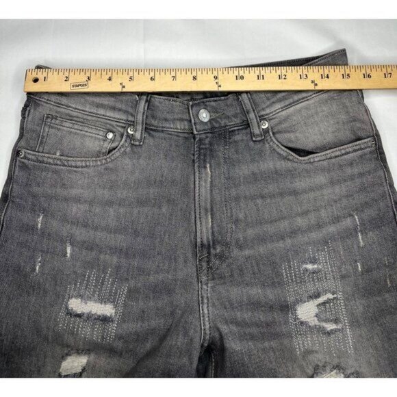 H&M Mens Distressed Moulante Grey Skinny Jeans Cotton/Elastane Size 32/32 - Picture 11 of 13